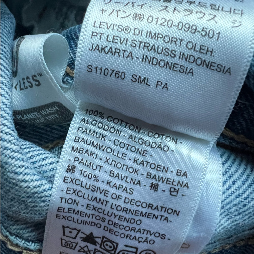 Levi’s '94 Baggy Distressed Jeans in Light Wash Blue - Size 27 - Picture 6 of 8